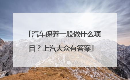 汽车保养一般做什么项目？上汽大众有答案