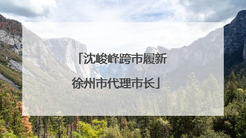 沈峻峰跨市履新徐州市代理市长