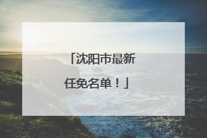 沈阳市最新任免名单！