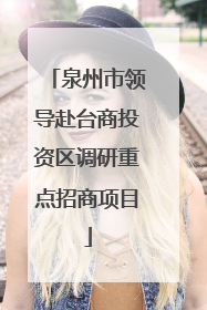 泉州市领导赴台商投资区调研重点招商项目