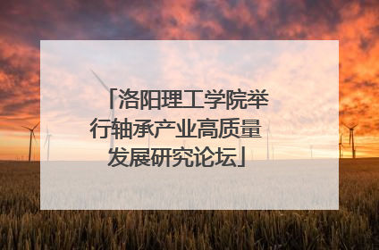 洛阳理工学院举行轴承产业高质量发展研究论坛