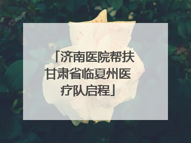 济南医院帮扶甘肃省临夏州医疗队启程