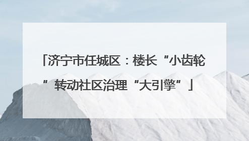 济宁市任城区：楼长“小齿轮”转动社区治理“大引擎”