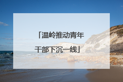 温岭推动青年干部下沉一线