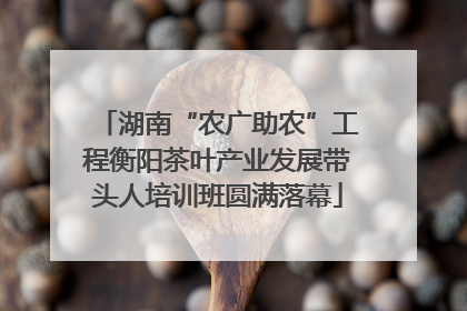 湖南“农广助农”工程衡阳茶叶产业发展带头人培训班圆满落幕