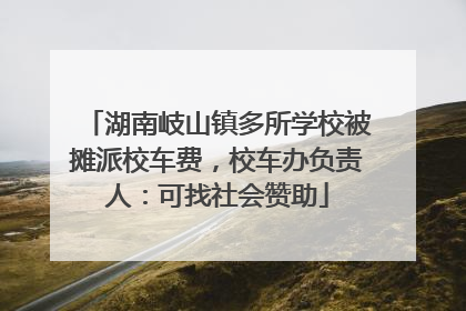 湖南岐山镇多所学校被摊派校车费，校车办负责人：可找社会赞助