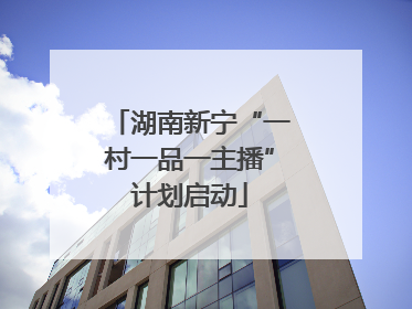 湖南新宁“一村一品一主播”计划启动