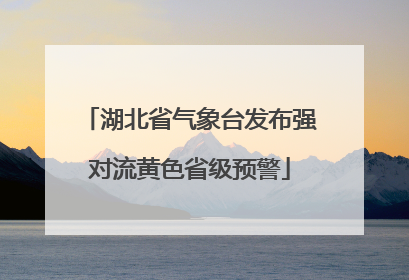 湖北省气象台发布强对流黄色省级预警