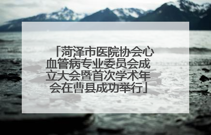 菏泽市医院协会心血管病专业委员会成立大会暨首次学术年会在曹县成功举行