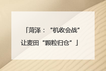 菏泽：“机收会战”让麦田“颗粒归仓”