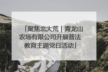 聚焦北大荒｜青龙山农场有限公司开展普法教育主题党日活动