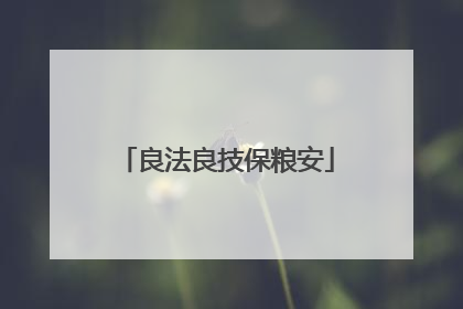 良法良技保粮安