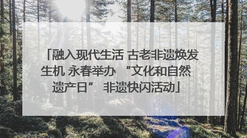 融入现代生活 古老非遗焕发生机 永春举办 “文化和自然遗产日” 非遗快闪活动