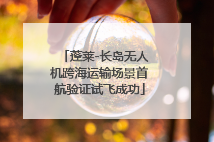 蓬莱-长岛无人机跨海运输场景首航验证试飞成功
