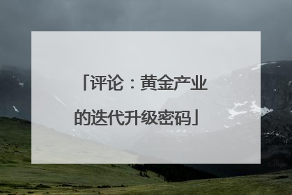 评论：黄金产业的迭代升级密码