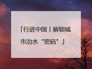 行进中国丨解锁城市治水“密码”