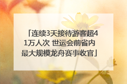 连续3天接待游客超41万人次 世运会前省内最大规模龙舟赛事收官