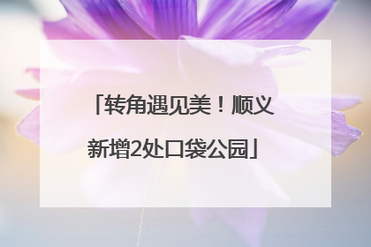 转角遇见美！顺义新增2处口袋公园