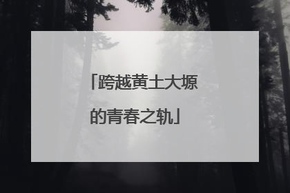 跨越黄土大塬的青春之轨