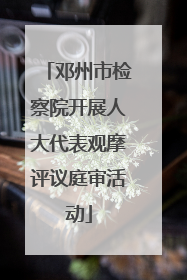 邓州市检察院开展人大代表观摩评议庭审活动