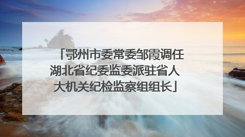 鄂州市委常委邹霞调任湖北省纪委监委派驻省人大机关纪检监察组组长