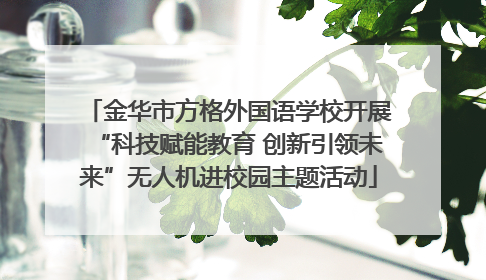 金华市方格外国语学校开展“科技赋能教育 创新引领未来”无人机进校园主题活动