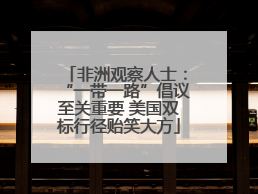 非洲观察人士：“一带一路”倡议至关重要 美国双标行径贻笑大方