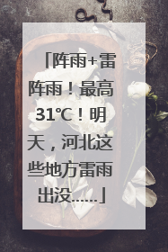 阵雨+雷阵雨！最高31℃！明天，河北这些地方雷雨出没……