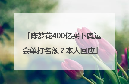 陈梦花400亿买下奥运会单打名额？本人回应