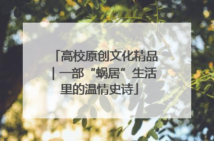高校原创文化精品｜一部“蜗居”生活里的温情史诗