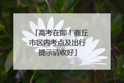 高考在即！商丘市区内考点及出行提示请收好