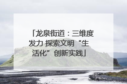 龙泉街道：三维度发力 探索文明“生活化”创新实践
