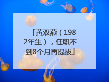 黄双燕（1982年生），任职不到8个月再提拔