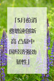 5月份消费增速创新高 凸显中国经济强劲韧性