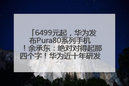 6499元起，华为发布Pura80系列手机！余承东：绝对对得起那四个字！华为近十年研发投入12490亿元