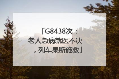G8438次：老人急病就医不决，列车果断施救
